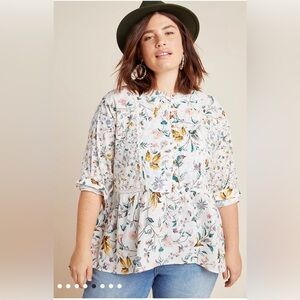 Anthropologie Ginevra Lace Babydoll Blouse size 1X NWT